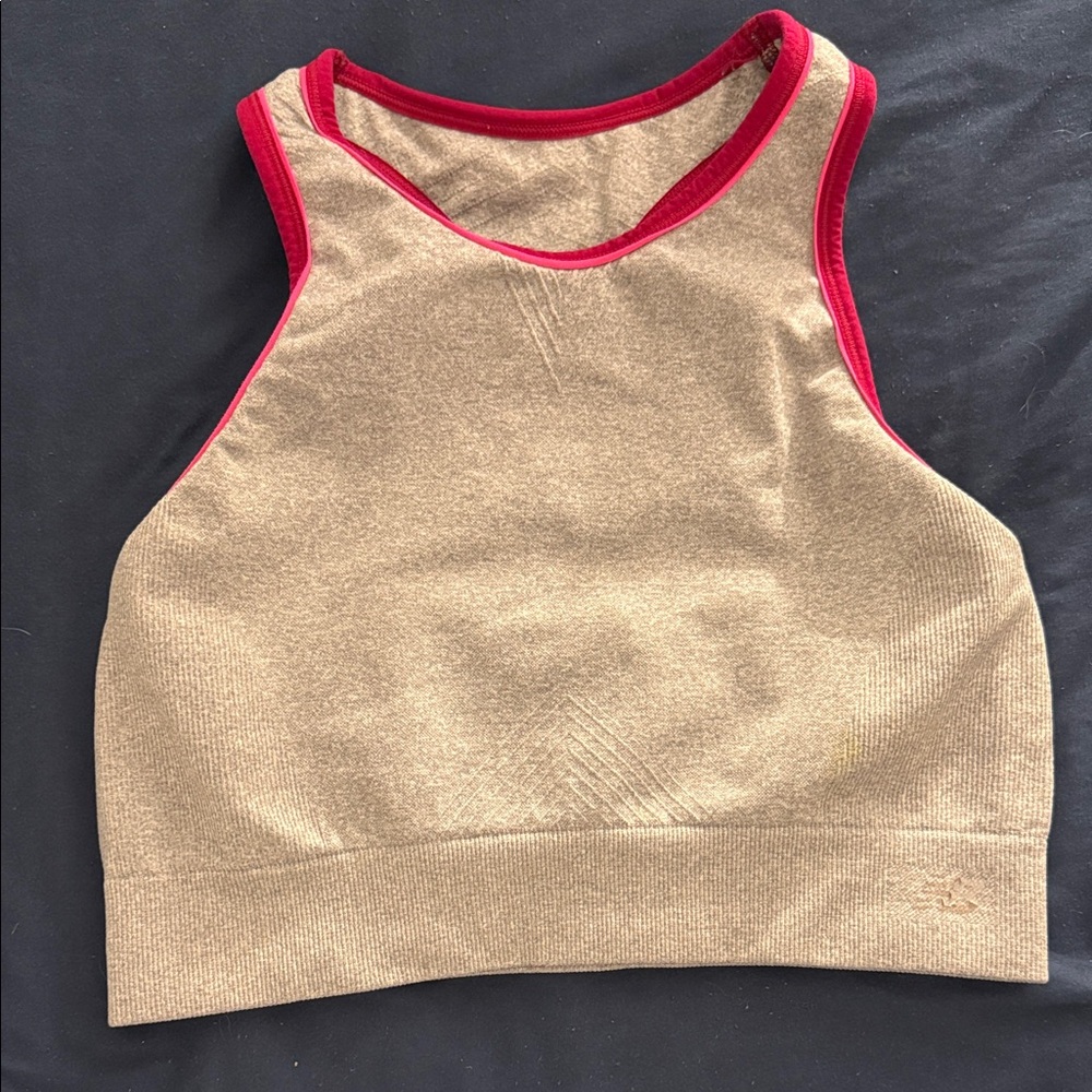 Grey and maroon with pink highlights NB Sports Bra